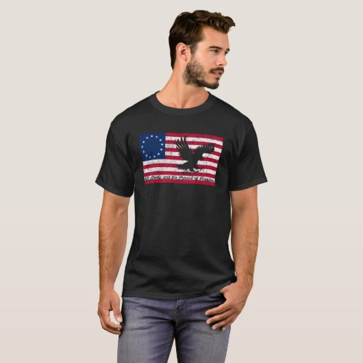 Erste amerikanische Betsy Ross Bald Eagle Flag Pat T-Shirt (Vorne ganz)