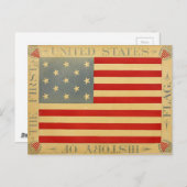 Erste amerikanische Flagge Vintag Patriotic USA Postkarte (Vorne/Hinten)