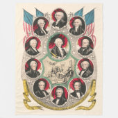 Erste amerikanische Präsidenten stellten 1844 Lith Fleecedecke (Vorderseite)