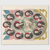 Erste amerikanische Präsidenten stellten 1844 Lith Geschenkpapier (Flach)