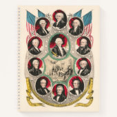 Erste amerikanische Präsidenten stellten 1844 Lith Notizblock (Vorderseite)