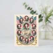 Erste amerikanische Präsidenten stellten 1844 Lith Postkarte (Stehend Vorderseite)