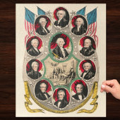 Erste amerikanische Präsidenten stellten 1844 Lith Puzzle