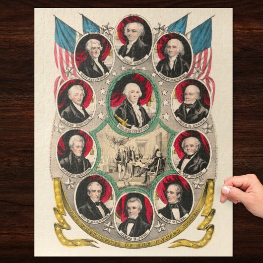 Erste amerikanische Präsidenten stellten 1844 Lith Puzzle