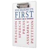 Erste Änderung der Kundgebung der Redefreiheit Klemmbrett (Links)