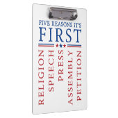 Erste Änderung der Kundgebung der Redefreiheit Klemmbrett (Rechts)