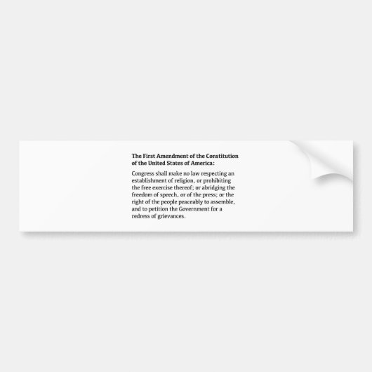 Erste Änderung der Verfassung Autoaufkleber (Vorne)