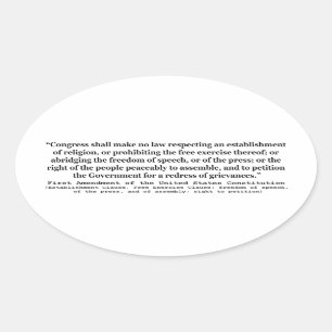 Erste Änderung der Verfassung der Vereinten Staate Ovaler Aufkleber