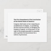 Erste Änderung der Verfassung Postkarte (Vorne/Hinten)