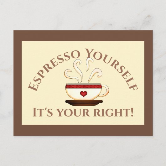 Erste Änderung: Espresso selbst Postkarte (Vorderseite)