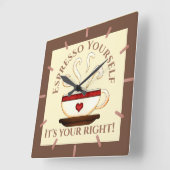 Erste Änderung: Espresso selbst Quadratische Wanduhr (Winkel)