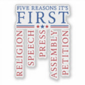 Erste Änderung Redefreiheit Vinyl Cut Aufkleber (Vorderseite)