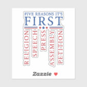 Erste Änderung Redefreiheit Vinyl Cut Aufkleber (Blatt)