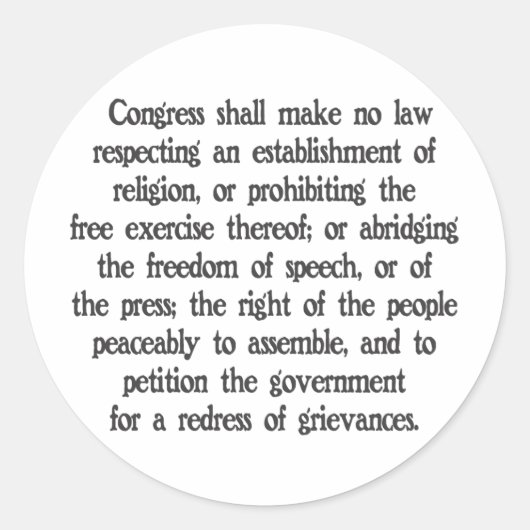 Erste Änderung Runder Aufkleber (Vorderseite)