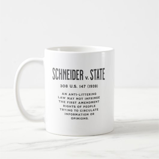 Erste Änderung Schneider gegen Staat, 308 U.S. 147 Kaffeetasse (Links)