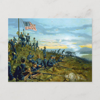 Erste Anhebung der amerikanischen Flagge in Kuba Postkarte