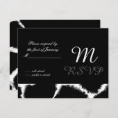 Erste Antwortkarte Schwarz/Weiß RSVP Karte (Vorne/Hinten)