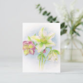 Erste Anzeichen der Quellhellebohrungen Aquarell Postkarte (Stehend Vorderseite)