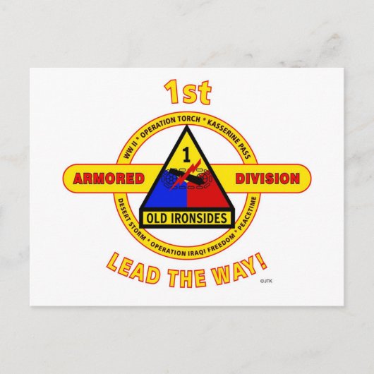 ERSTE ARMORIERTE ABTEILUNG "ALTE IRONSIDE" POSTKARTE (Vorderseite)