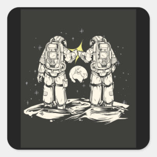 ERSTE ASTRONUT QUADRATISCHER AUFKLEBER