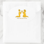 Erste Aussöhnung Ovaler Aufkleber (Tasche)