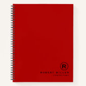 Erste benutzerdefinierte Rot- und Schwarz-Monogram Notizblock (Vorderseite)