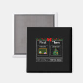 Erste Bildung dann feiern Winterpause Christma Magnet (Vorderseite/Rückseite)