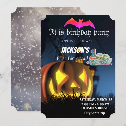 ERSTE BIRTHADAY-EINLADUNG EINLADUNG (Vorne/Hinten)