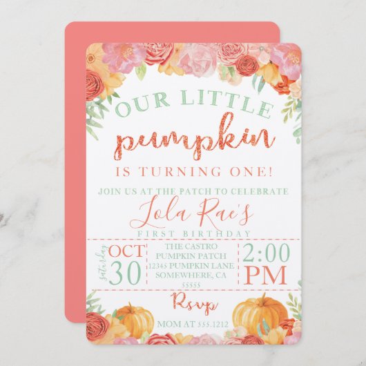 ERSTE BIRTHTAGINVITE EINLADUNG (Vorne/Hinten)