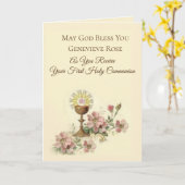 Erste Blume der Heiligen Kommunion Chalice Karte (Gelbe Blume)