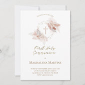 Erste Blume der Heiligen Kommunion Einladung (Vorderseite)