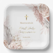 Erste Blume der Heiligen Kommunion Pappteller (Vorderseite)