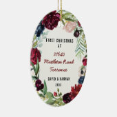 Erste Blumenweihnachtsfeier auf der neuen Zuhause Keramik Ornament (Rechts)