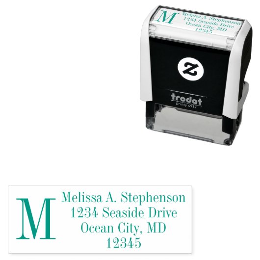 Erste Briefmarke der benutzerdefinierten Monogramm Permastempel (Beispiel)