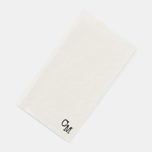 Erste Briefmarke Hochzeit Napkin Einfache Beige Vi Serviette (Ecke)