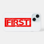 Erste Briefmarke iPhone 15 Hülle (Rückseite (Horizontal))