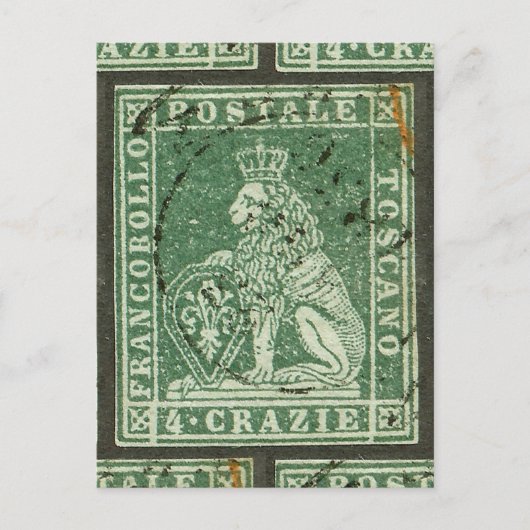 Erste Briefmarke - Toskana (1851) Postkarte (Vorderseite)
