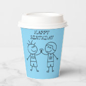 ERSTE BUMP GLÜCKLICH GEBURTSTAG BLAU PAPPBECHER (Vorderseite)