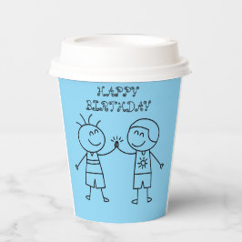 ERSTE BUMP GLÜCKLICH GEBURTSTAG BLAU PAPPBECHER