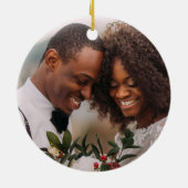 ERSTE CHRISTMAS ALS HERR UND FRAU Foto Fairy Light Keramik Ornament (Hinten)