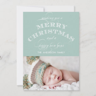ERSTE CHRISTMAS FOTOKARTE MINT GREEN FEIERTAGSKARTE