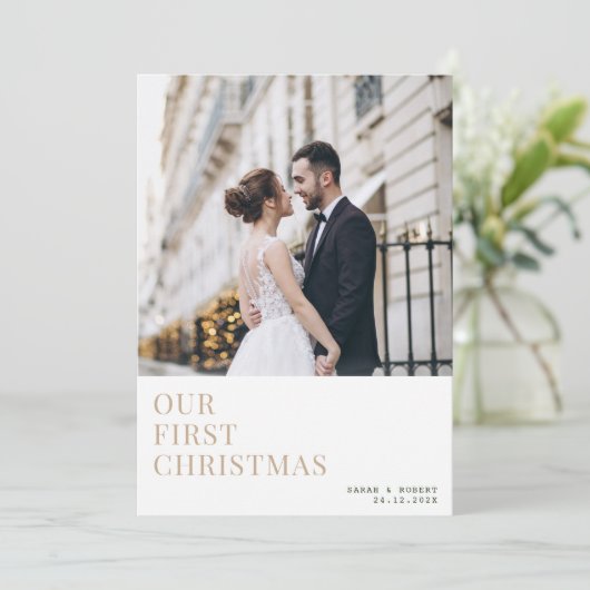 ERSTE CHRISTMAS | Hochzeitsankündigung Karte (Stehend Vorderseite)