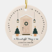 ERSTE CHRISTMAS IM NEUEN APARTMENT BEIGE KERAMIK ORNAMENT (Vorne)