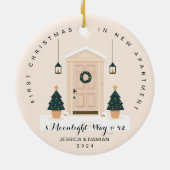 ERSTE CHRISTMAS IM NEUEN APARTMENT BEIGE KERAMIK ORNAMENT (Hinten)