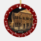 ERSTE CHRISTMAS NEUE ZUHAUSE 2 Foto Lights Red Keramik Ornament (Vorne)
