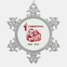 ERSTE CHRISTMAS SCHNEEFLOCKEN Zinn-Ornament