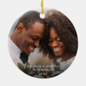 Erste ChristMASK als Mr. und Mrs. Buffalo Karo Fot Keramik Ornament (Hinten)