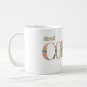Erste Coffee Slogan Typografie farbenfroh Kaffeetasse (Links)
