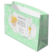 Erste Communion Blonde Hair Girl Danke Große Geschenktüte (Rückseite Schrägansicht)