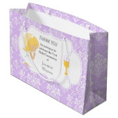 Erste Communion Blonde Hair Girl Danke Große Geschenktüte (Rückseite Schrägansicht)